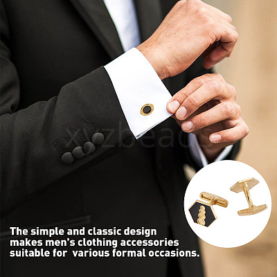 4 Pairs 4 Styles Alloy Enamel Cufflinks FIND-TA0010-10-1