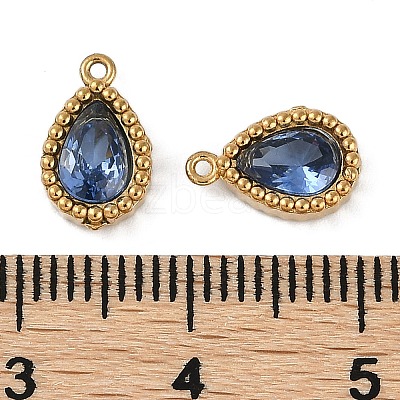 Ion Plating(IP) 304 Stainless Steel Micro Pave Cubic Zirconia Charms STAS-K256-20G-01-1