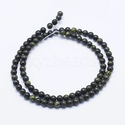 Natural Serpentine/Green Lace Stone Beads Strands G-P345-01-4mm-1