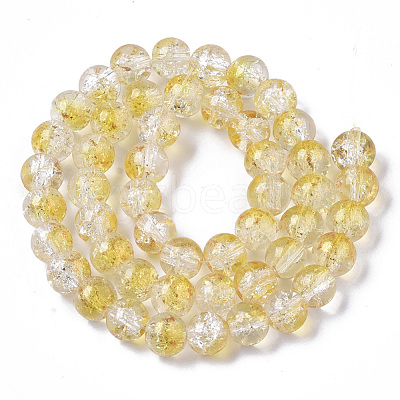 Transparent Spray Painted Crackle Glass Bead Strands GLAA-N035-03C-A08-1