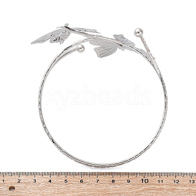 Butterfly Alloy Arm Cuff Bangles for Girl Women AJEW-A063-01H-P-1
