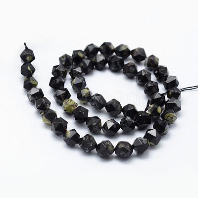 Natural Green Spot Jasper Beads Strands G-F523-33-8mm-1