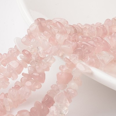 Chip Natural Madagascar Rose Quartz Bead Strands G-M344-50-1