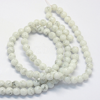 Baking Paint Glass Round Bead Strands DGLA-Q019-6mm-41-1