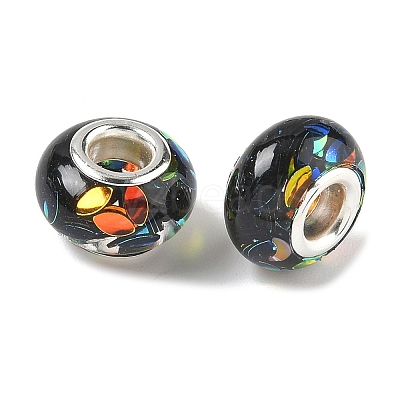 Transparent Resin Rondelle European Beads RESI-S023-29-1