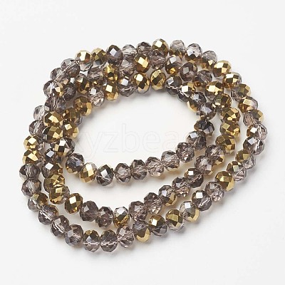 Electroplate Transparent Glass Beads Strands X-EGLA-A034-T6mm-O18-1