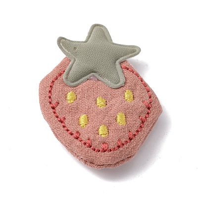 Cute Strawberry/Bowknot/Ice-cream/Flower Polyester & Cotton Hair Clips Set OHAR-WH0021-27-1