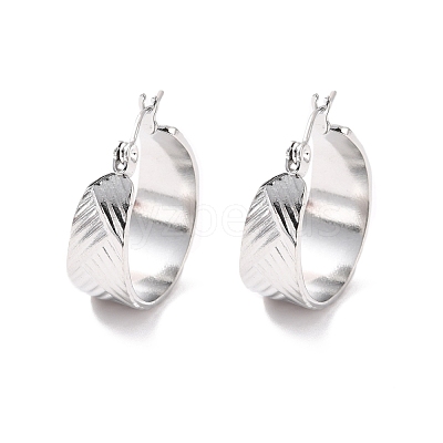 Non-Tarnish 304 Stainless Steel Thick Hoop Earrings for Women EJEW-P198-04P-1
