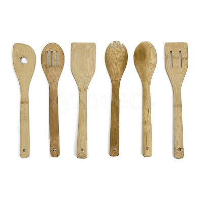 6Pcs 6 Styles Bamboo Spoons & Knifes & Forks WD-XCP0001-01-1