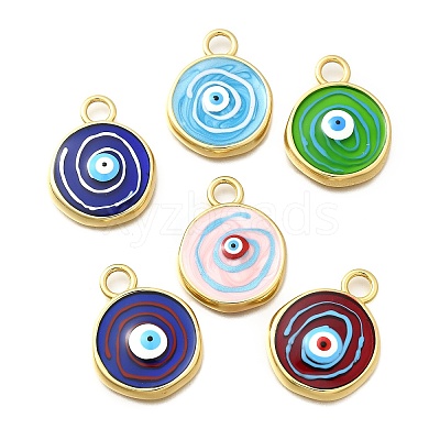 Brass Enamel Pendants KK-D339-15G-1