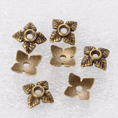 Tibetan Style Alloy Bead Caps TIBEB-Q018-M-LF-1