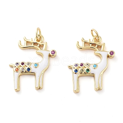 Christmas Theme Rack Plating Brass Pendants KK-M280-11C-G-1