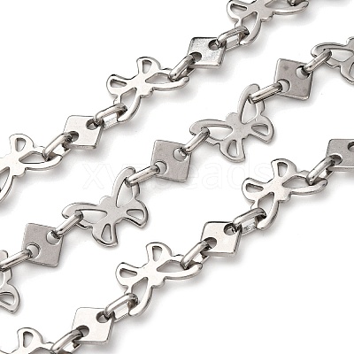 304 Stainless Steel Butterfly Link Chains CHS-S012-10P-1