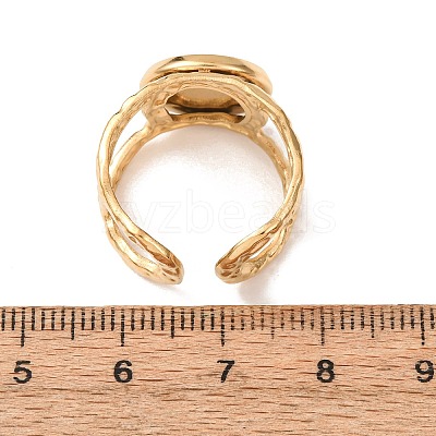 Hammered 304 Stainless Steel Cuff Ring Components SA-CBAC0DF-02C-G-1
