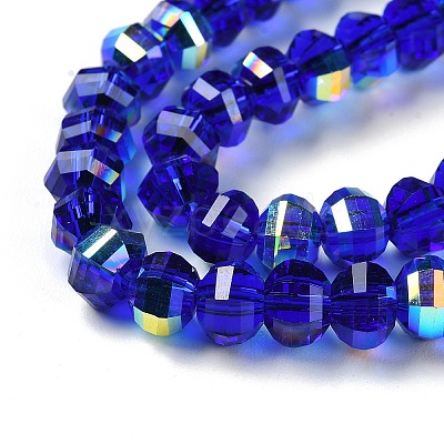 Transparent Electroplate Glass Beads Strands GLAA-Q099-C01-07-1