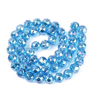 Electroplate Transparent Glass Beads Strands EGLA-ZX001-01A-06-1