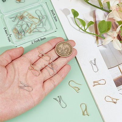 32Pcs 2 Styles Brass Earring Hooks KK-BBC0014-12-1
