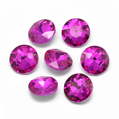 Pointed Back Glass Rhinestone Cabochons RGLA-T029-14mm-10-1
