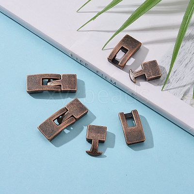 Tibetan Style Snap Lock Clasps TIBE-LF11313Y-R-LF-1