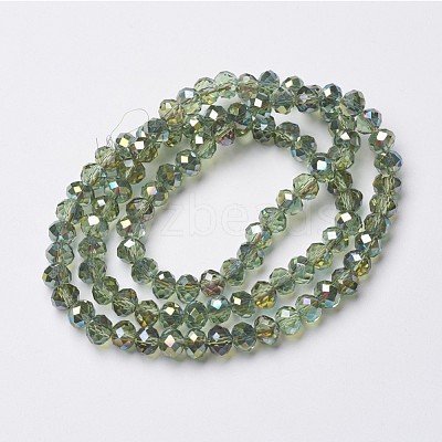 Electroplate Transparent Glass Beads Strands EGLA-A034-T6mm-S11-1