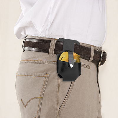 PU Imitation Leather Tape Measure Holder for Belt AJEW-WH0347-64-1