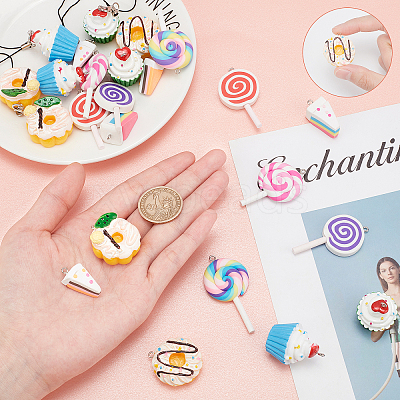Handmade Polymer Clay Pendants CLAY-SC0001-05-1