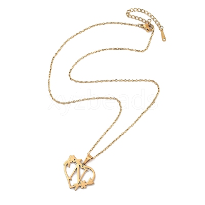 PVD Vacuum Plating 201 Stainless Steel Pendant Necklaces NJEW-R267-02N-G-1