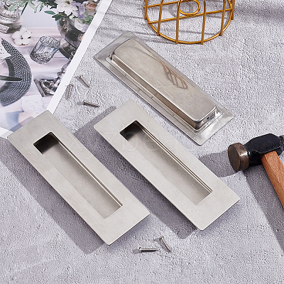 304 Stainless Steel Flush Pull Barn Door Handle FIND-WH0155-026-1