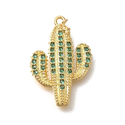 Brass Micro Pave Cubic Zirconia Pendants KK-M295-18G-01-1