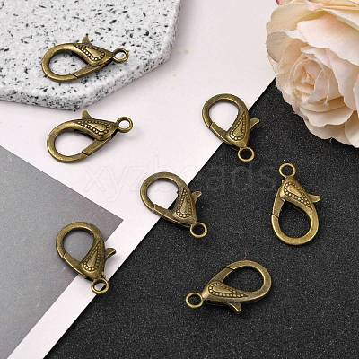 Tibetan Style Alloy Lobster Claw Clasps X-PALLOY-O027-AB01-1