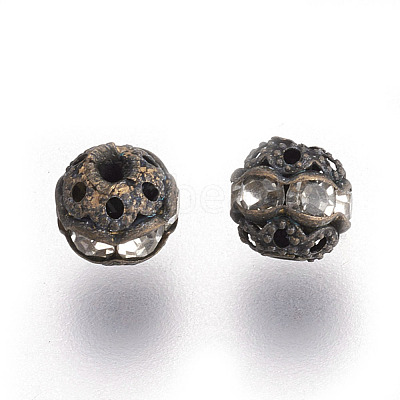 Brass Rhinestone Beads RB-A011-6mm-01AB-NF-1