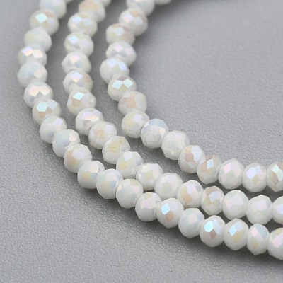Electroplate Glass Beads Strands X-GLAA-F079-A-AB02-1