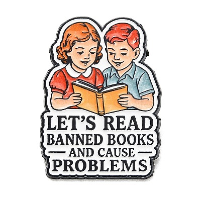 Let's Read Banned Books and Cause Problems Enamel Pins JEWB-K040-17EB-1
