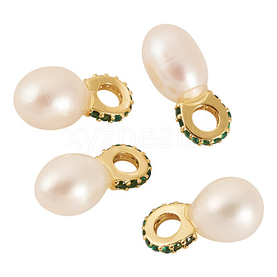 4Pcs Natural Cultured Freshwater Pearl Pendants PALLOY-TAC0177-1