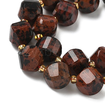 Natural Mahogany Obsidian Beads Strands G-U023-A12-01-1