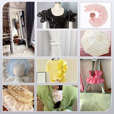 Polyester Ruffled Ribbon DIY-WH0632-77A-1