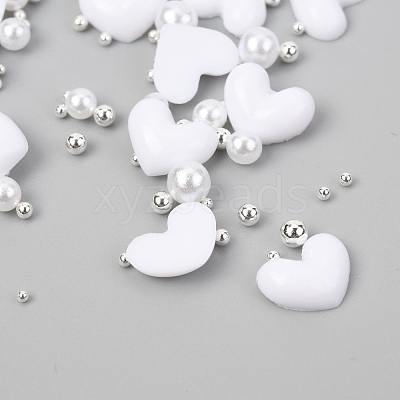 Heart Plastic Cabochons Nail MRMJ-I001-04B-S-1