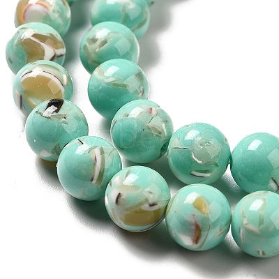 Synthetic Turquoise and Sea Shell Assembled Beads Strands G-D482-01A-08-1