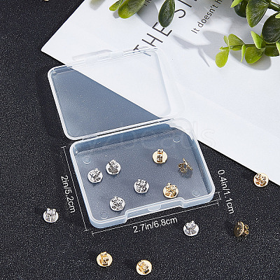 20Pcs 2 Colors Brass Ear Nuts KK-SC0003-12-1