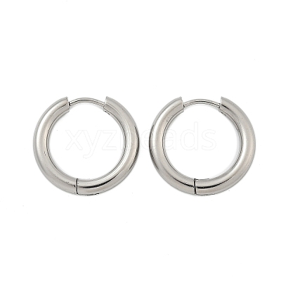 Tarnish Resistant 304 Stainless Steel Huggie Hoop Earrings EJEW-F111-20mm-P-1