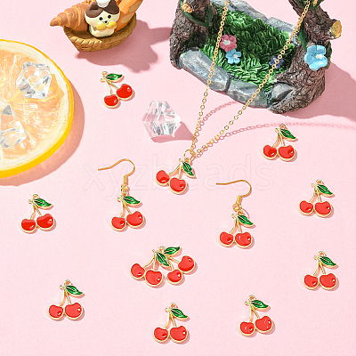 60Pcs Alloy Enamel Pendants FIND-SC0017-33G-1