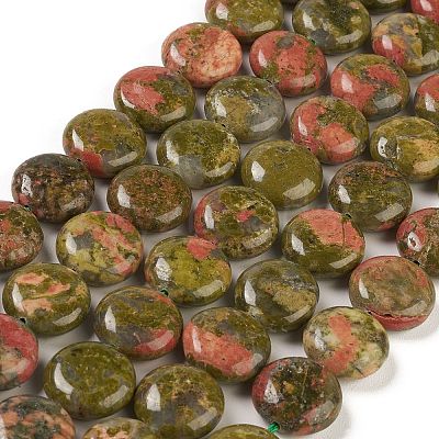 Natural Unakite Beads Strands G-M403-C14-1