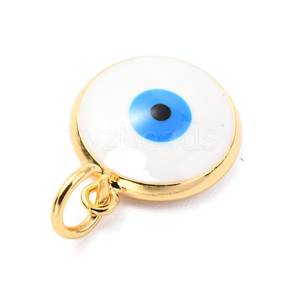 Brass Enamel Pendants ZIRC-J025-71G-B-1