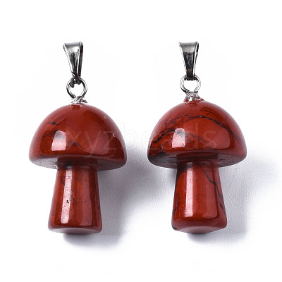 Natural Red Jasper Pendants G-N0325-10E-1
