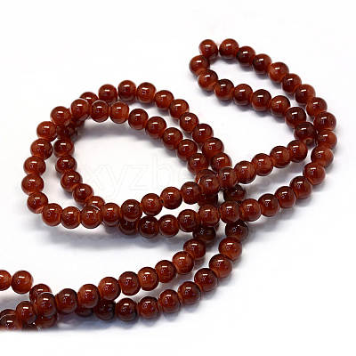 Baking Paint Imitation Jade Glass Round Bead Strands LS-DGLA-Q021-6mm-11-1
