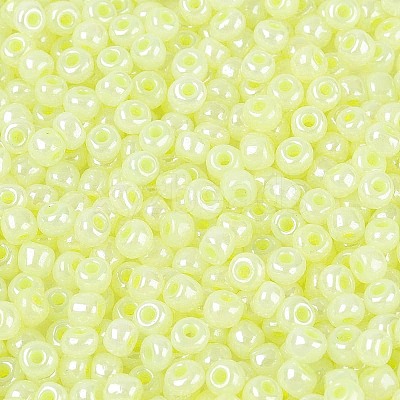 DIY Craft Beads 6/0 Ceylon Round Glass Seed Beads X-SEED-A011-4mm-152-1