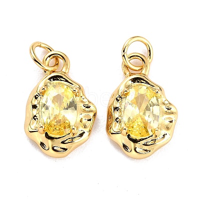 Brass Micro Pave Cubic Zirconia Pendant ZIRC-P089-19G-C-1
