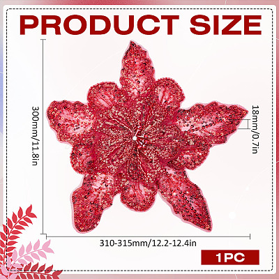 3D Flower Polyester Sequin Brooches for Backpack Clothes JEWB-WH0030-63B-1