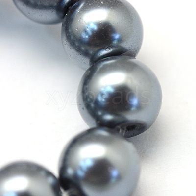 Baking Paint Pearlized Glass Pearl Round Bead Strands X-HY-Q003-6mm-12-1