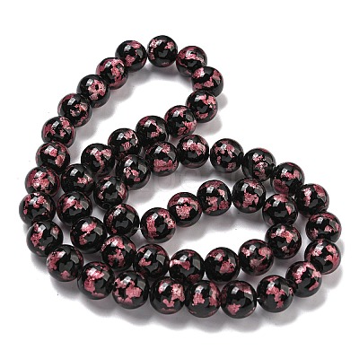 Handmade Silver/Gold Foil Lampwork Beads Strands LAMP-L079-07C-1